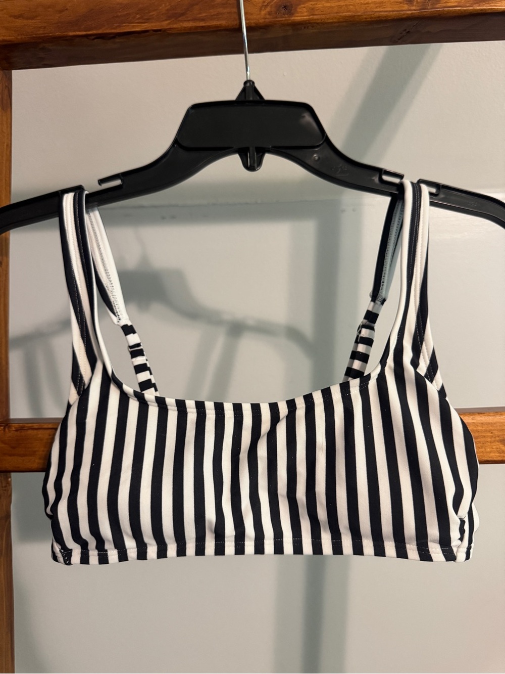 Xhilaration Navy & White Striped Bathing Suit Top